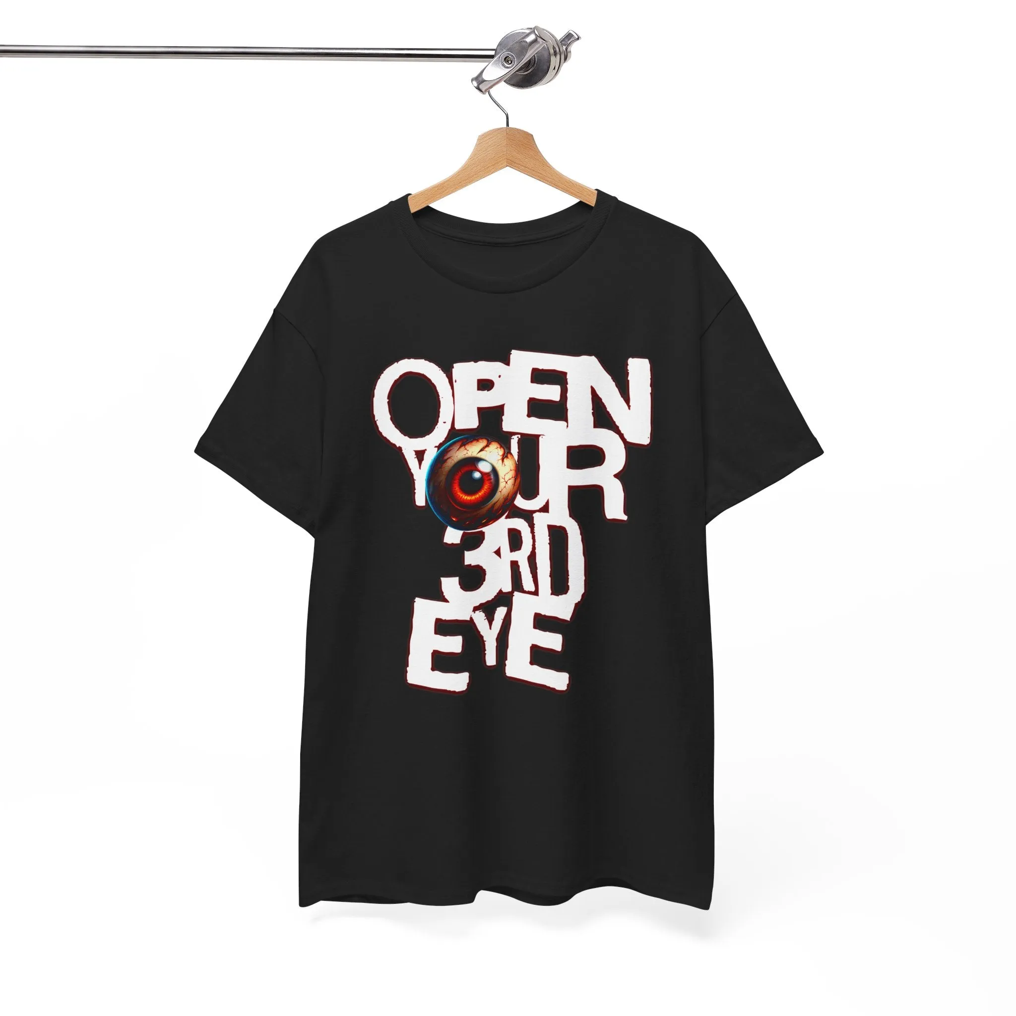 3rd Eye Open Unisex Heavy Cotton Tee | Spiritual T-Shirt, Eye Graphic Tee, Psychedelic Shirt, Gift for Intuitive Souls