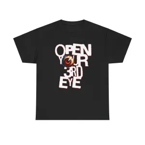 3rd Eye Open Unisex Heavy Cotton Tee | Spiritual T-Shirt, Eye Graphic Tee, Psychedelic Shirt, Gift for Intuitive Souls