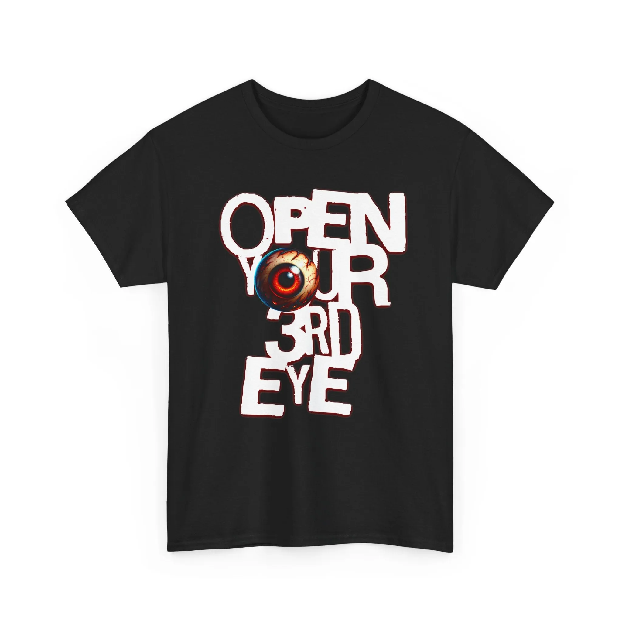 3rd Eye Open Unisex Heavy Cotton Tee | Spiritual T-Shirt, Eye Graphic Tee, Psychedelic Shirt, Gift for Intuitive Souls