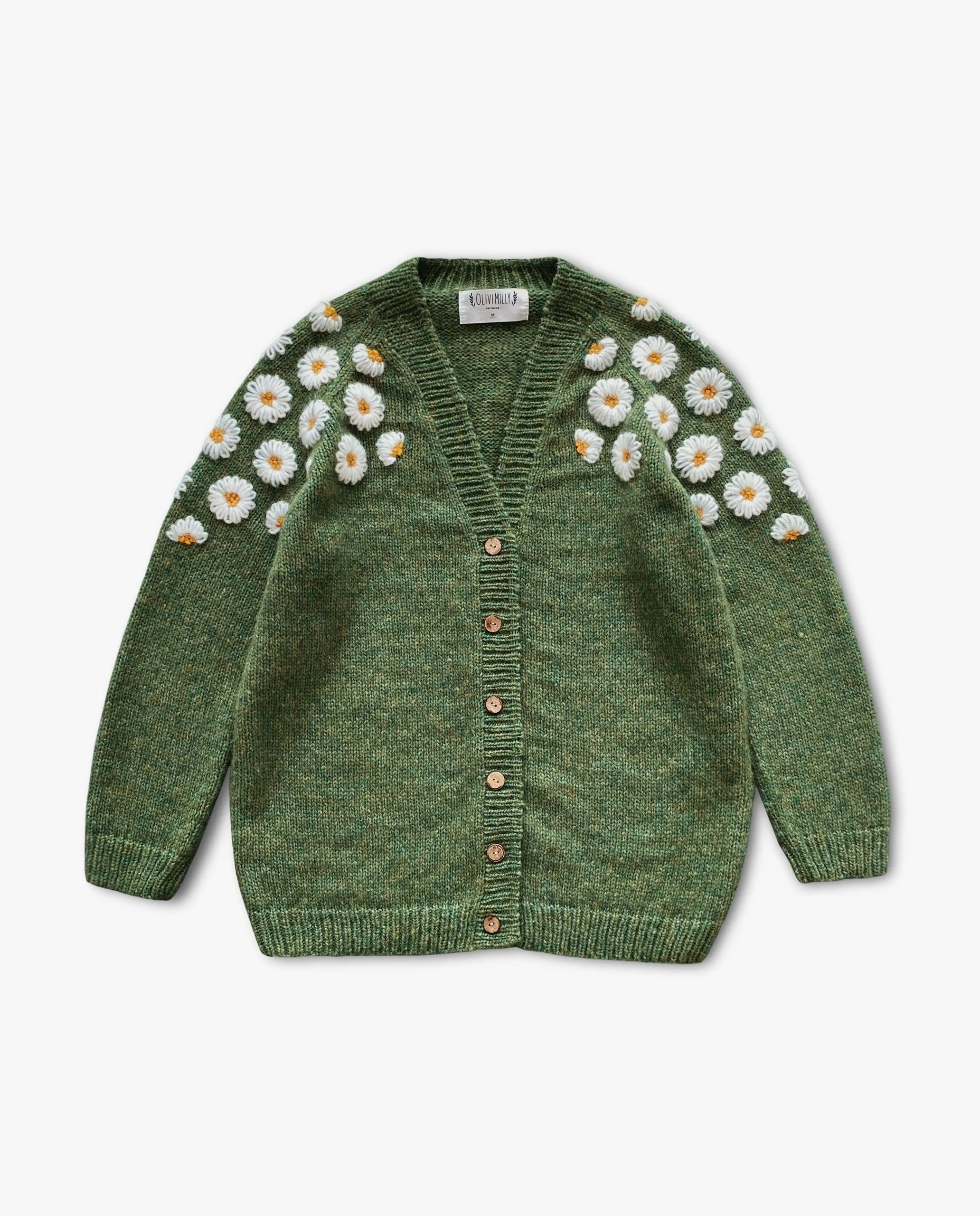 Adult Chamomile cardigan | Moss Green