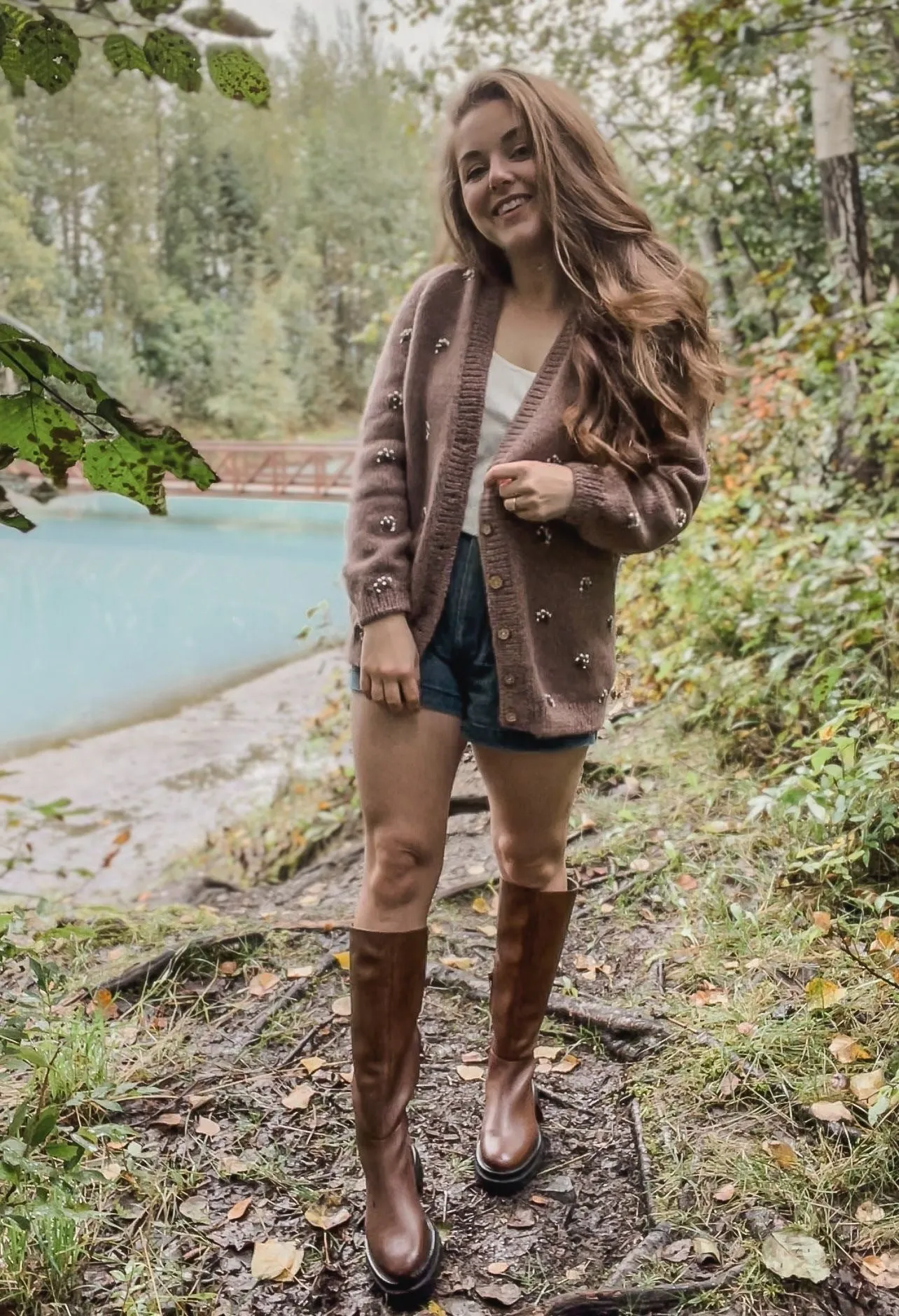 Adult Flora cardigan | faded rose