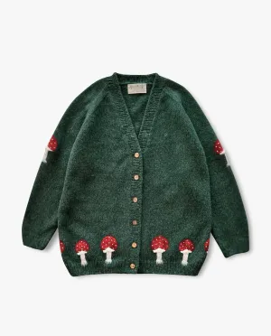 Adult Mushrooms cardigan | Emerald