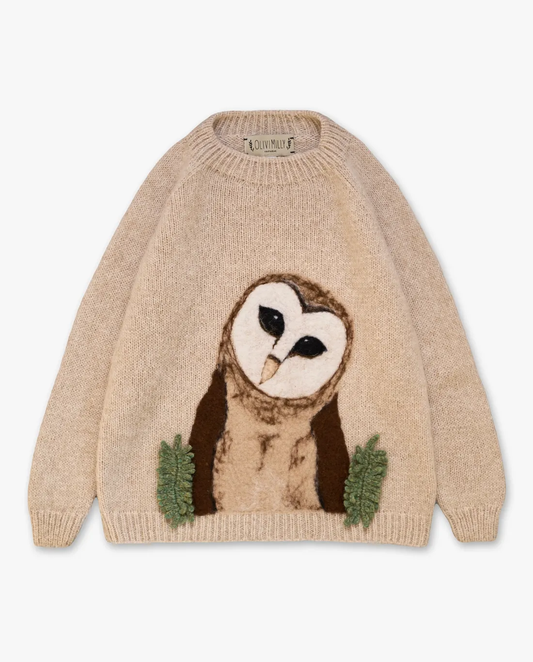 Adult Owl Jumper | Wheat