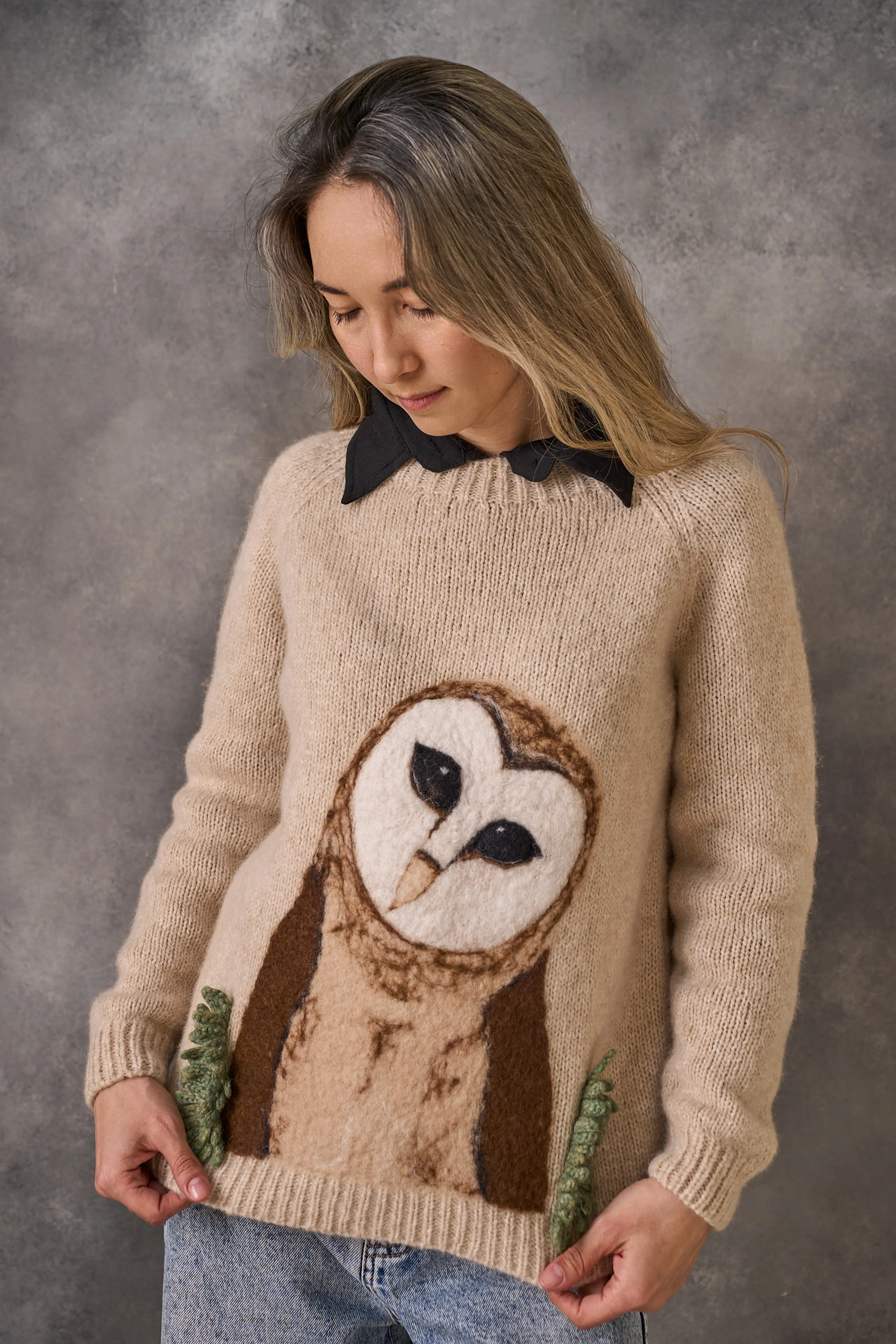 Adult Owl Jumper | Wheat
