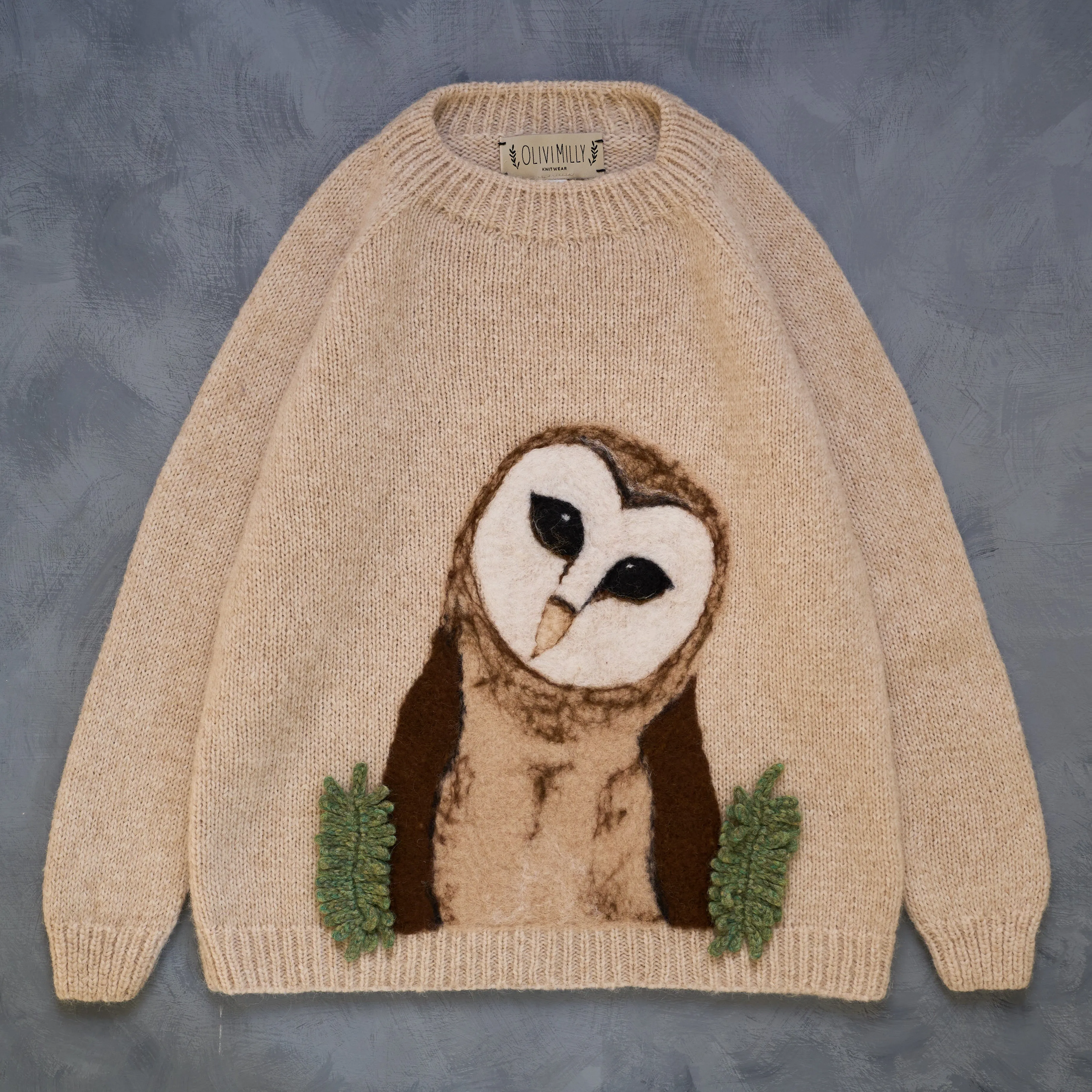 Adult Owl Jumper | Wheat