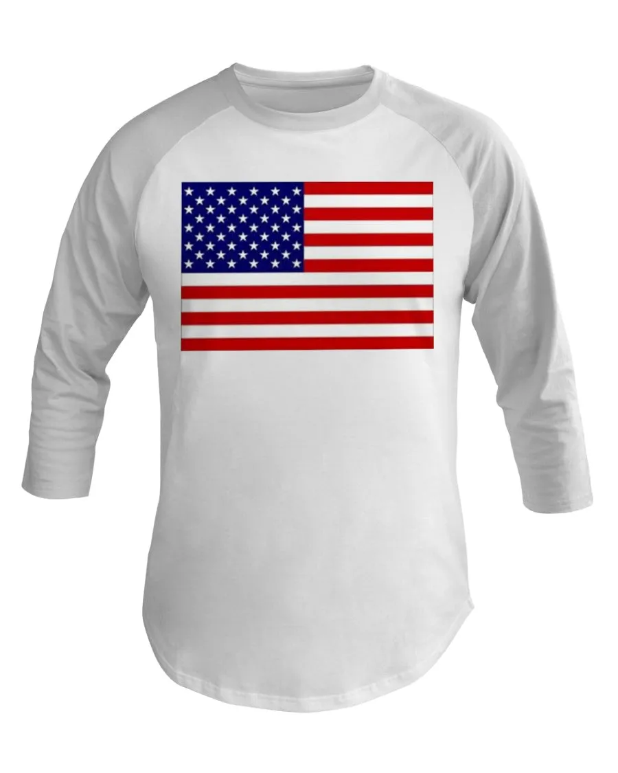 American Flag 3/4 Sleeve Raglan Shirt