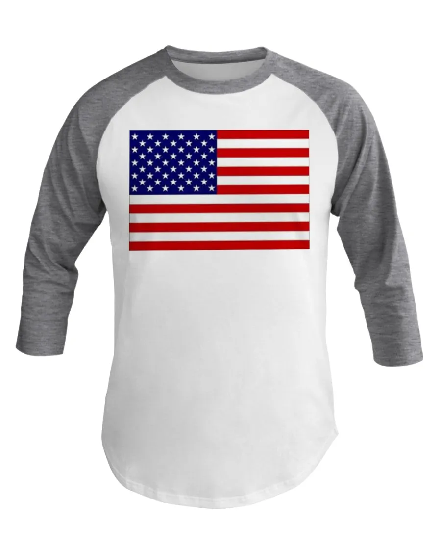 American Flag 3/4 Sleeve Raglan Shirt