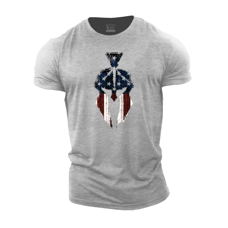American Flag Spartan Cotton T-Shirt