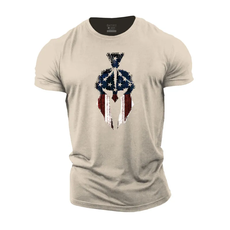 American Flag Spartan Cotton T-Shirt