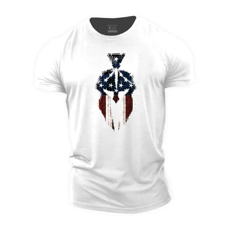 American Flag Spartan Cotton T-Shirt
