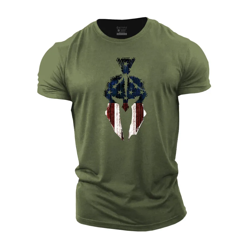 American Flag Spartan Cotton T-Shirt