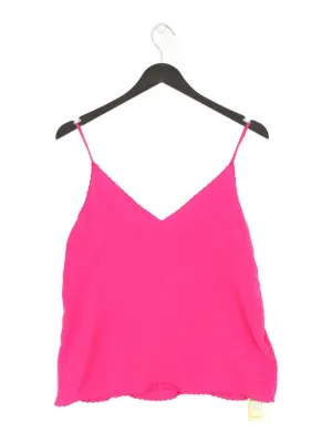 & Other Stories Women's T-Shirt UK 10 Pink 100% Silk
