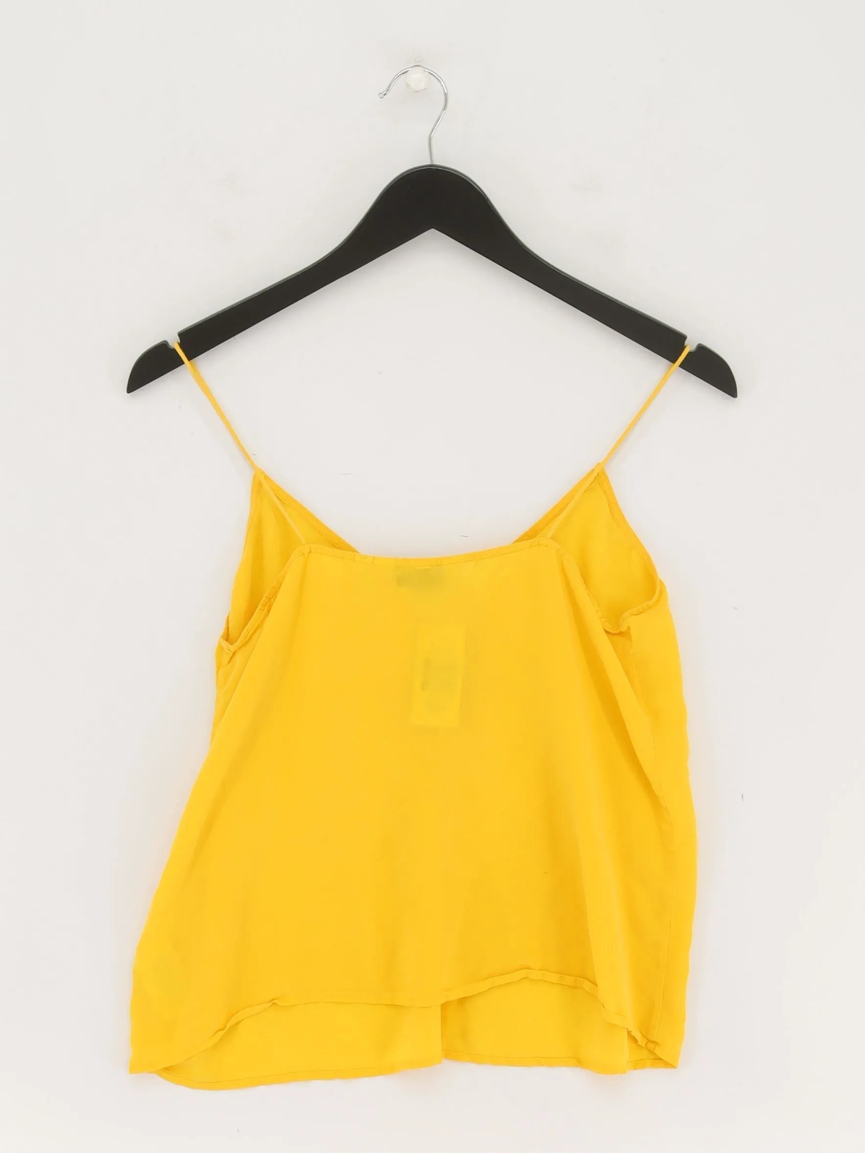 & Other Stories Women's T-Shirt UK 10 Yellow 100% Silk