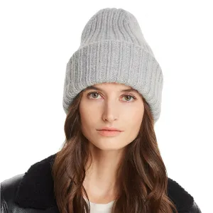 Aqua Women's Metallic Chunky Rib Knit Beanie