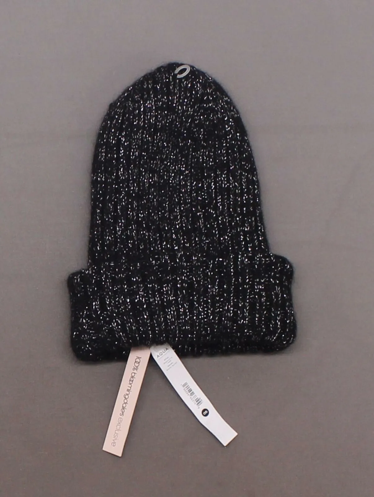 Aqua Women's Metallic Chunky Rib Knit Beanie