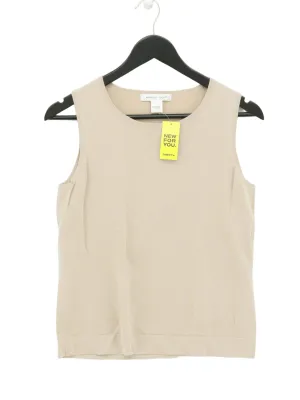 August Silk Women's T-Shirt L Tan Viscose with Nylon, Silk