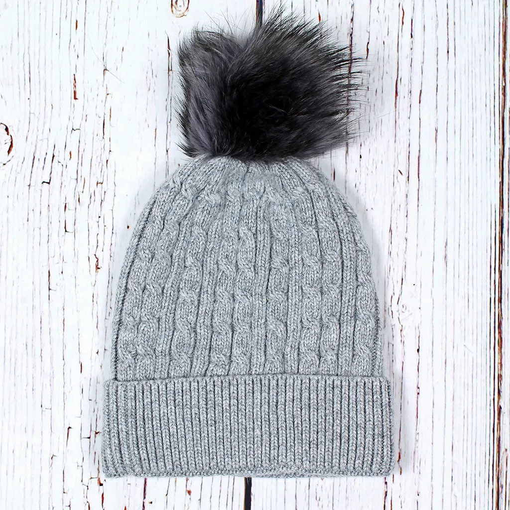 Baltic Cable Pom Pom Beanie