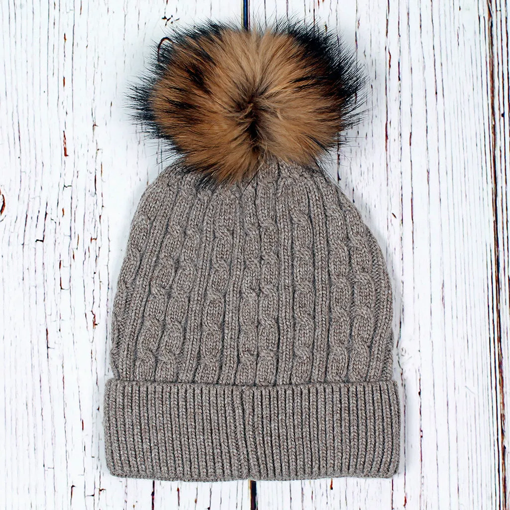 Baltic Cable Pom Pom Beanie