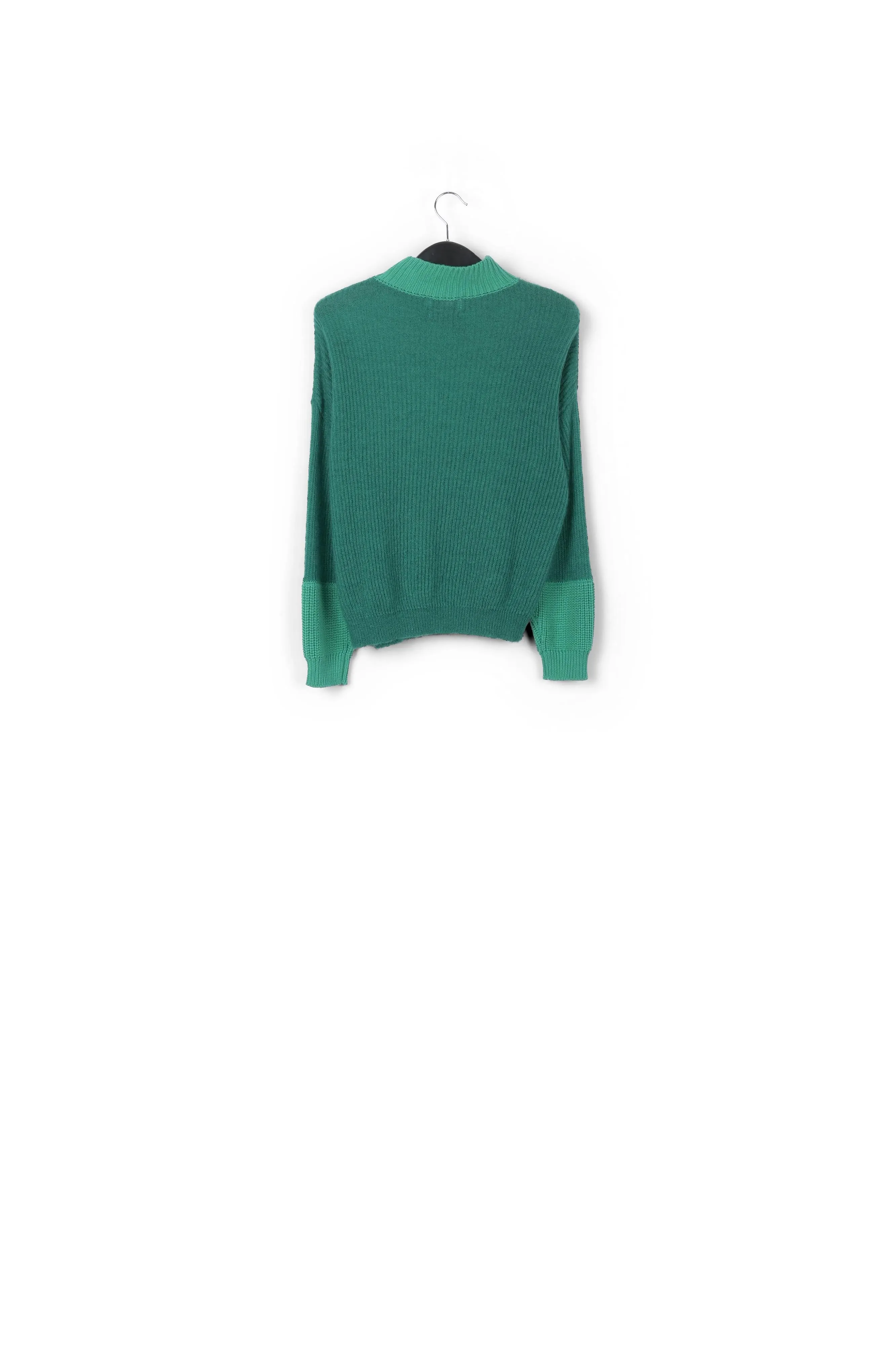 Bi-material sweater