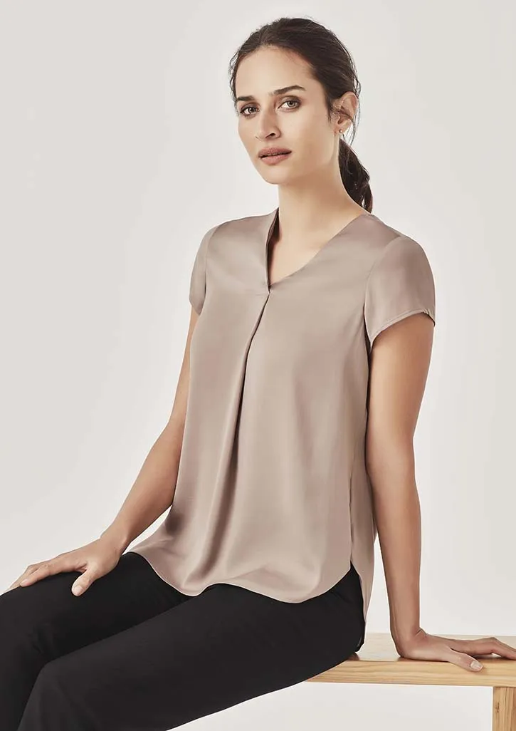 Biz Corporates RB967LS Kayla Ladies V Neck Pleat Blouse