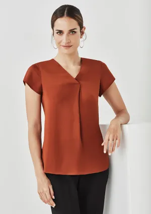 Biz Corporates RB967LS Kayla Ladies V Neck Pleat Blouse