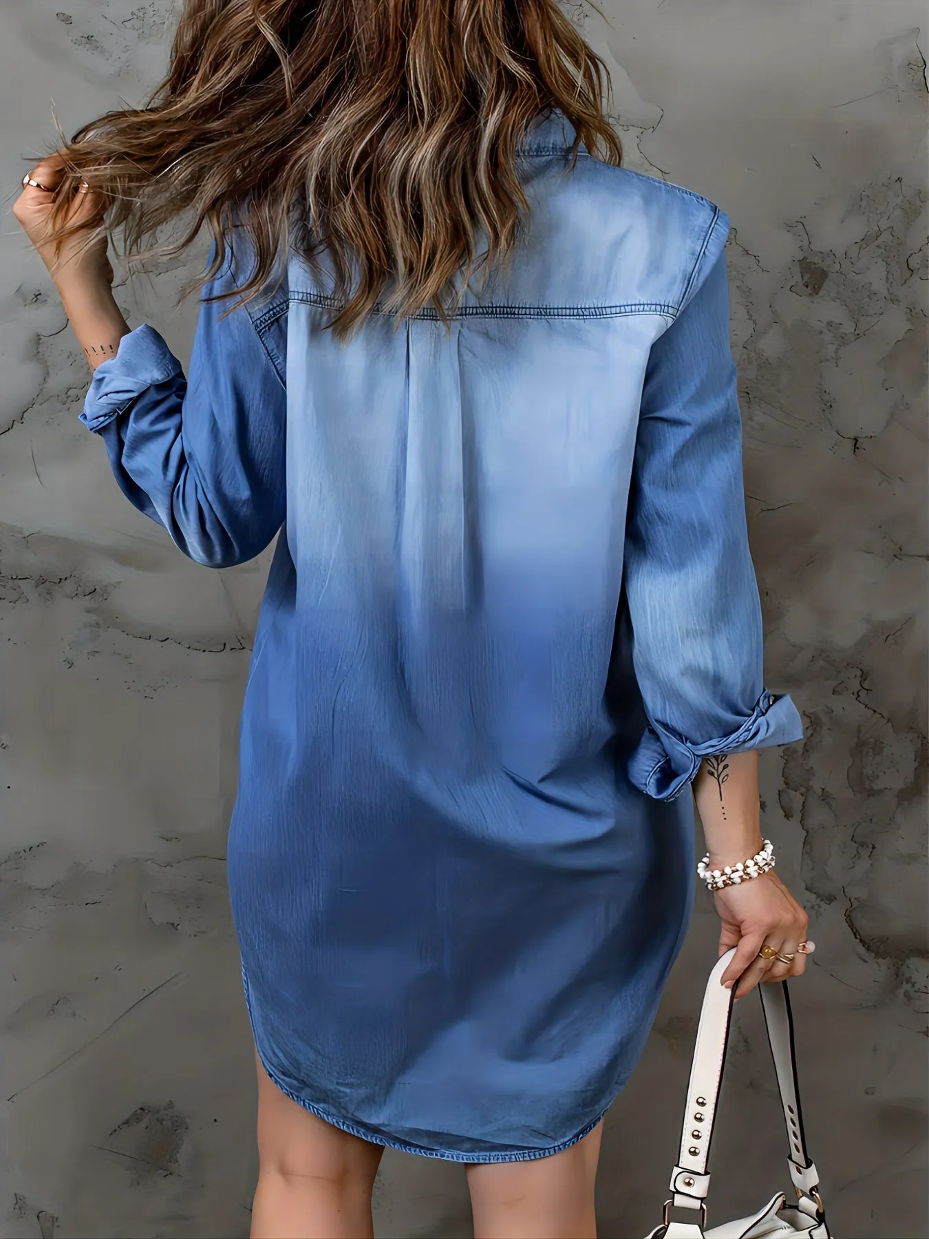 Blue Long Sleeves Denim Jackets, Flap Pockets Single Breasted Button Lapel Denim Shirt, Women's Denim Clothing