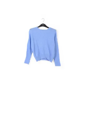 Blue oversized mohair-blend knit sweater