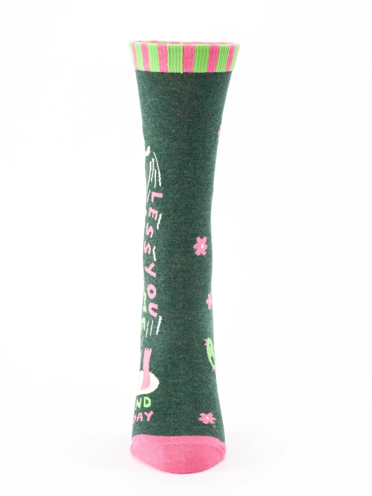 Blue Q Womens SW482 Cotton Crew Fashion Socks, Less You More Me, One Size
