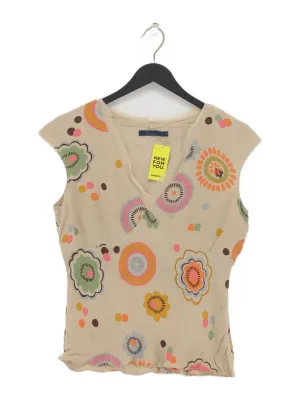 Boden Women's T-Shirt UK 12 Tan 100% Silk