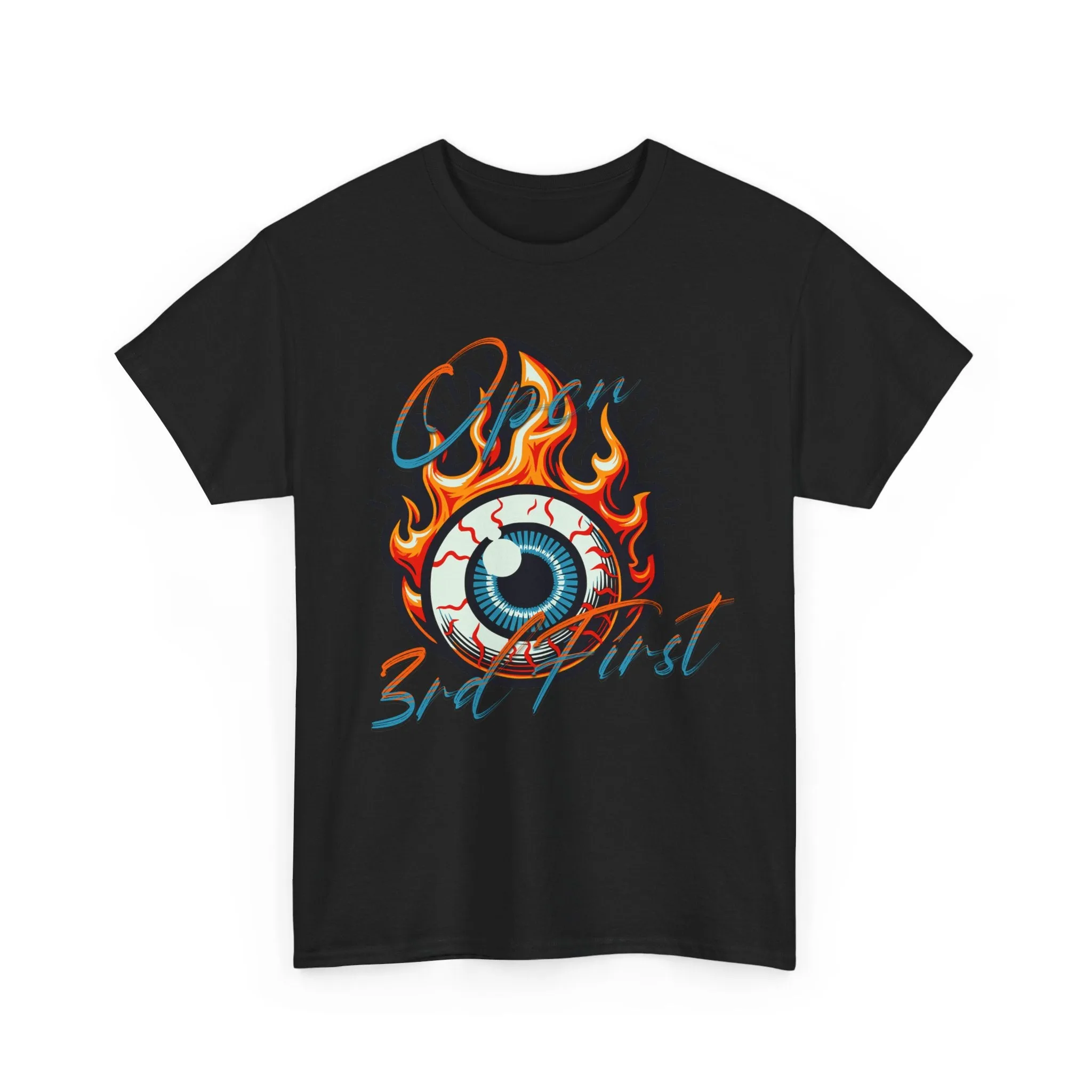 Bold Graphic Tee - Open 3rd First Eye Design, Unisex Cotton T-Shirt for Streetwear, Casual Style, Unique Gift