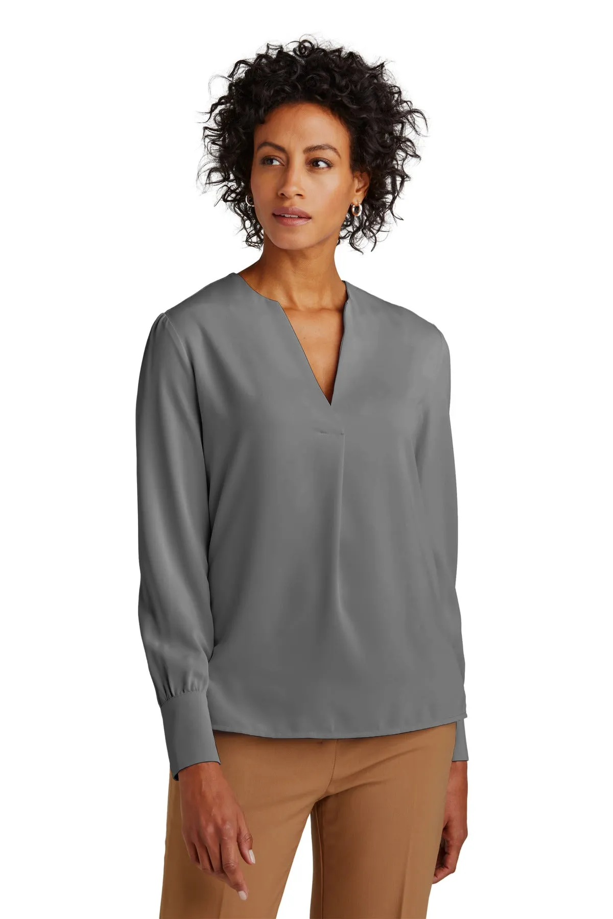 Brooks Brothers¨ Women's Open-Neck Satin Blouse BB18009