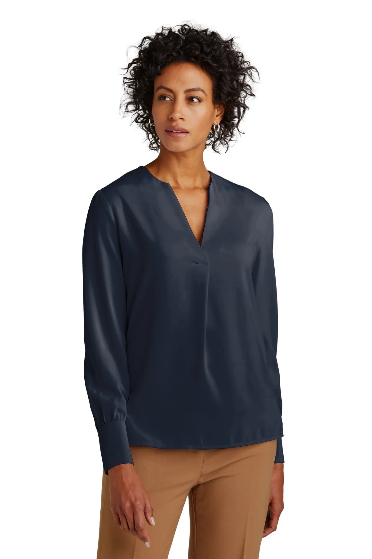 Brooks Brothers¨ Women's Open-Neck Satin Blouse BB18009