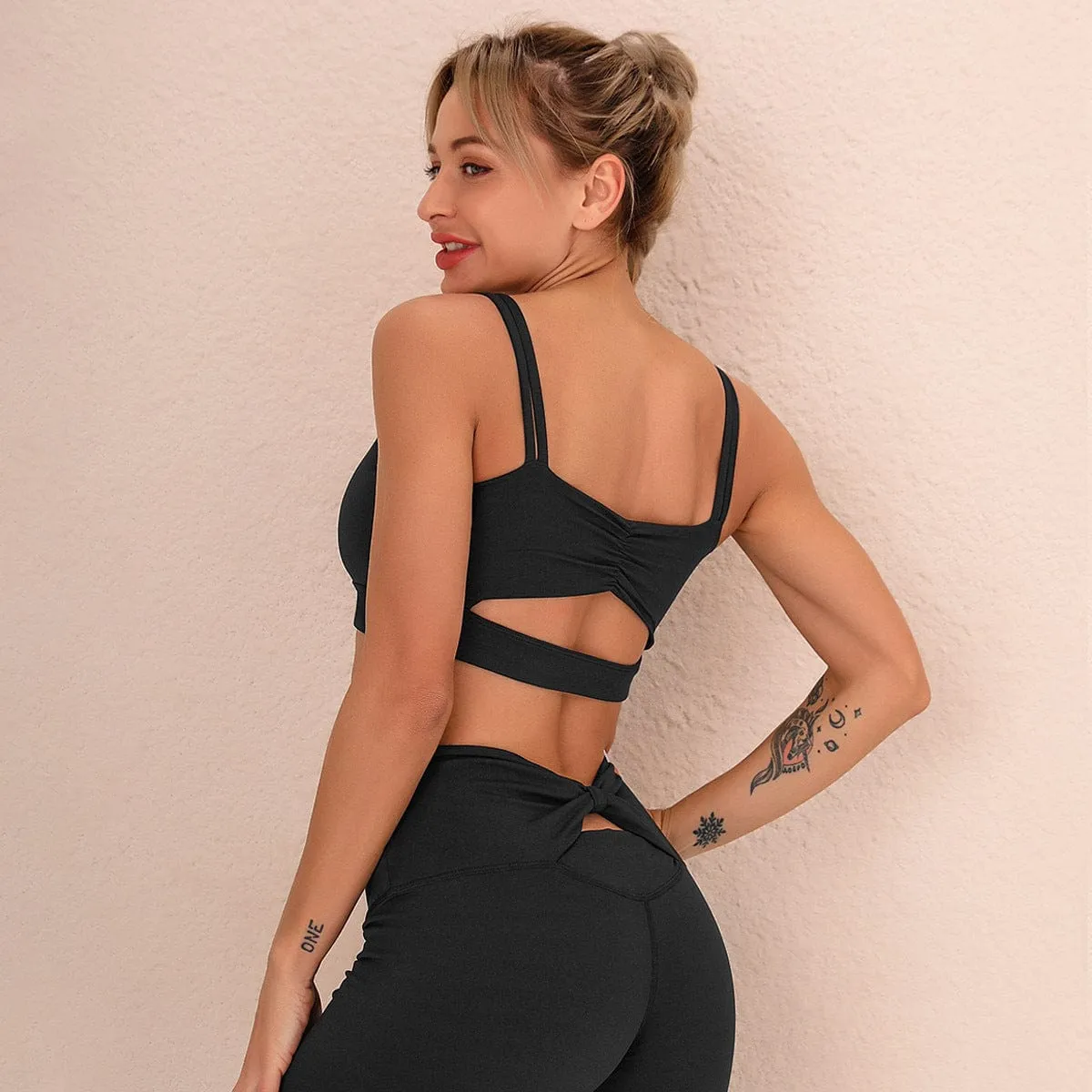 Brushed Design Back Yoga Bra