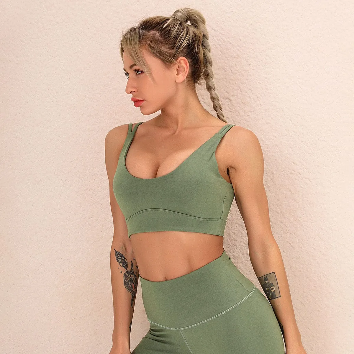 Brushed Design Back Yoga Bra