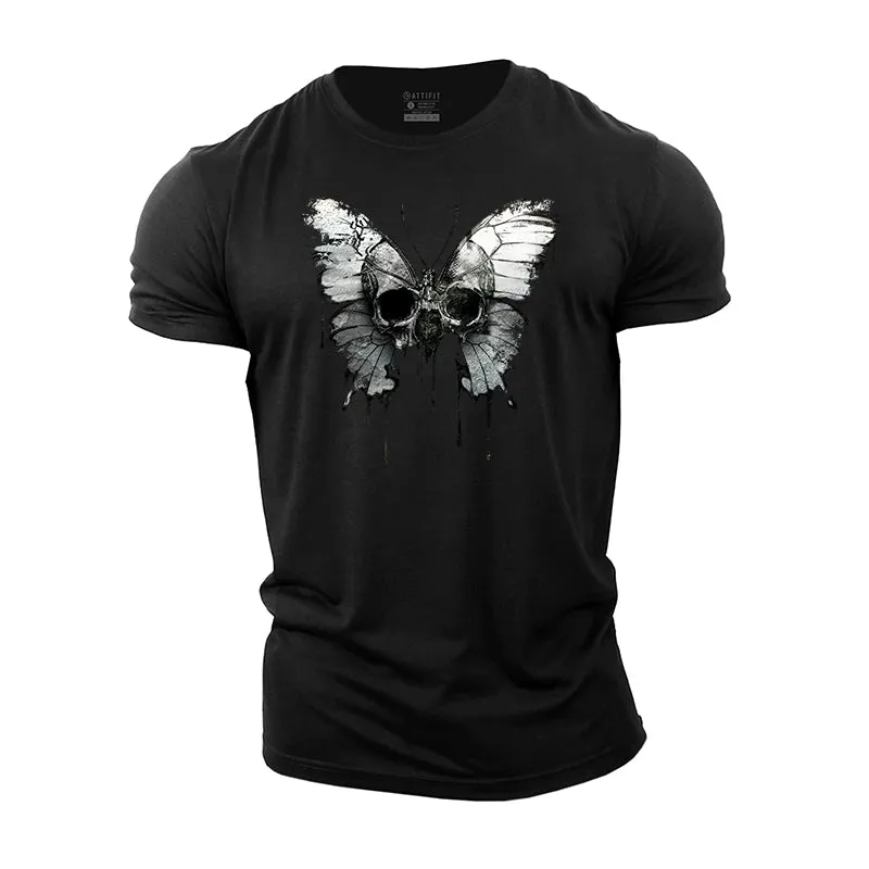 Butterfly Skull Cotton T-Shirt