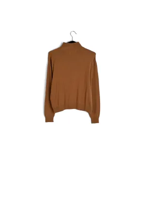 Camel merino wool blend turtleneck sweater