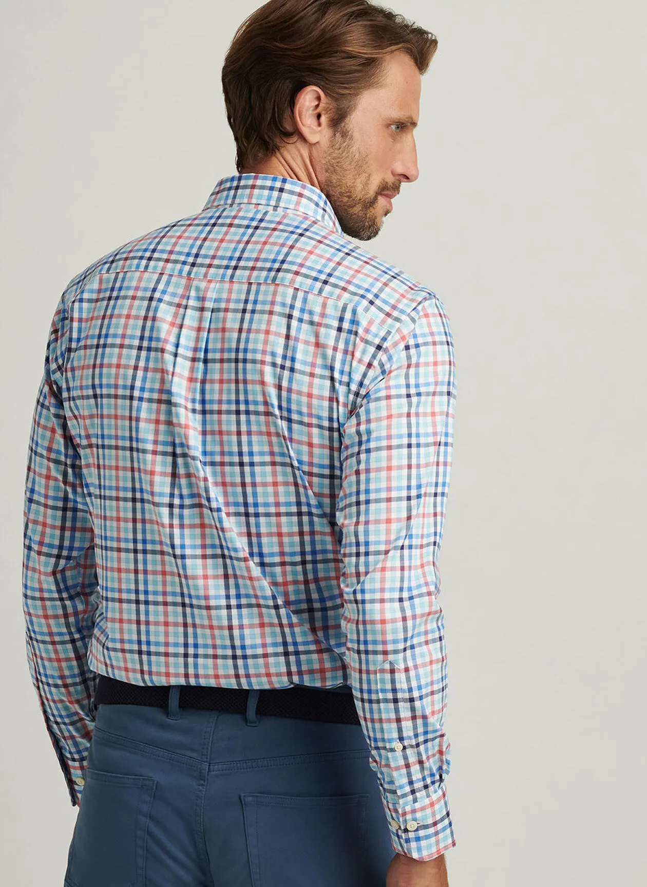 CHAMBLY CROWN LITE COTTON STRETCH SHIRT - SEAPORT BLUE