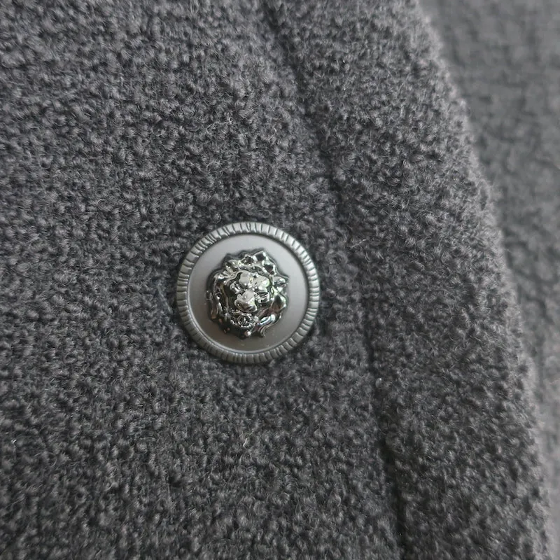 Chanel 20P Multi-Pocket Tweed  Uniform Jacket Black Virgin Wool Size 44