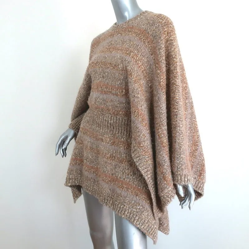 Chanel F/W 2018 Striped Knit Tunic Dress Beige/Gold Size 36 Kimono Sleeve Mini