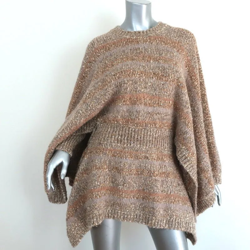 Chanel F/W 2018 Striped Knit Tunic Dress Beige/Gold Size 36 Kimono Sleeve Mini