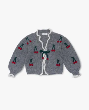 Cherries cardigan | Dark grey