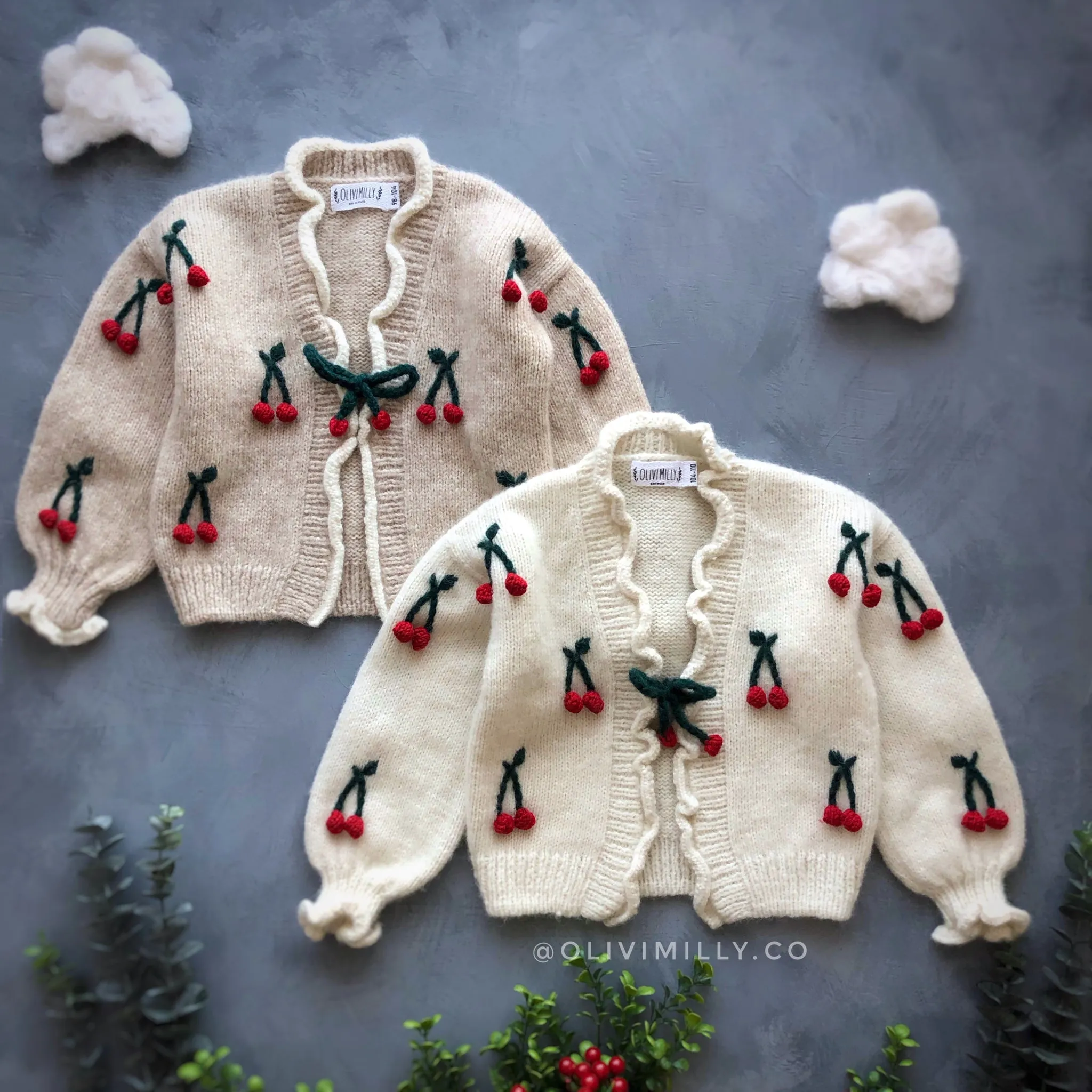 Cherries cardigan | off white