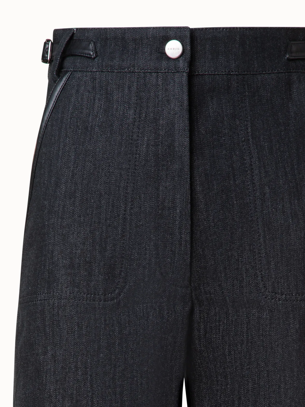 Cotton Denim Stretch Long Bermuda Pants