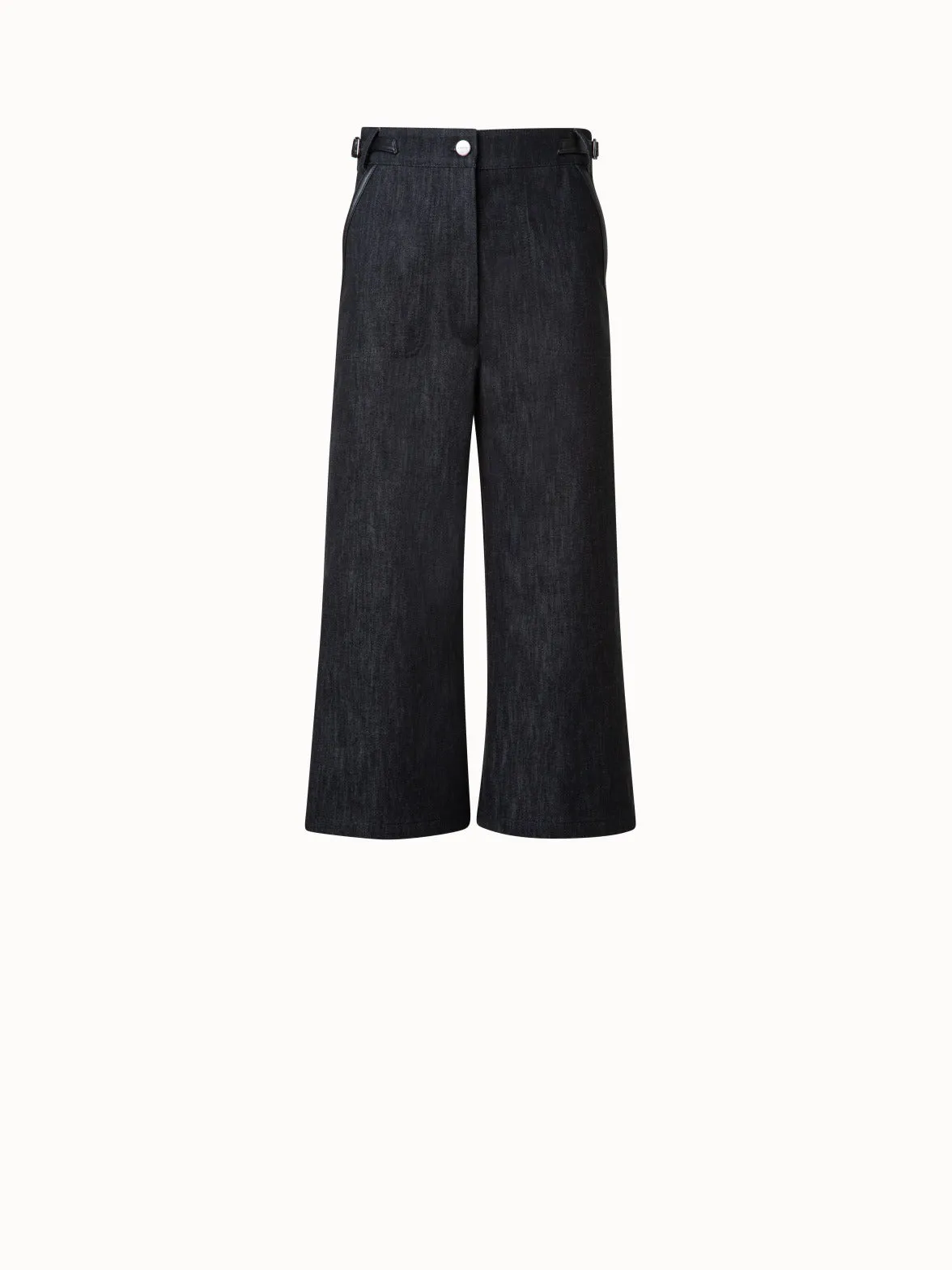 Cotton Denim Stretch Long Bermuda Pants