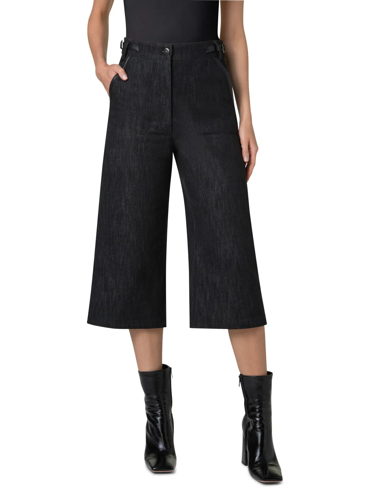 Cotton Denim Stretch Long Bermuda Pants