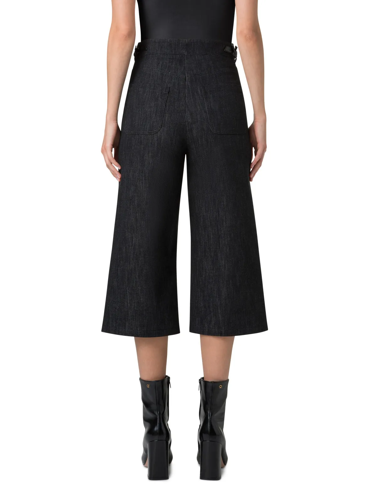 Cotton Denim Stretch Long Bermuda Pants