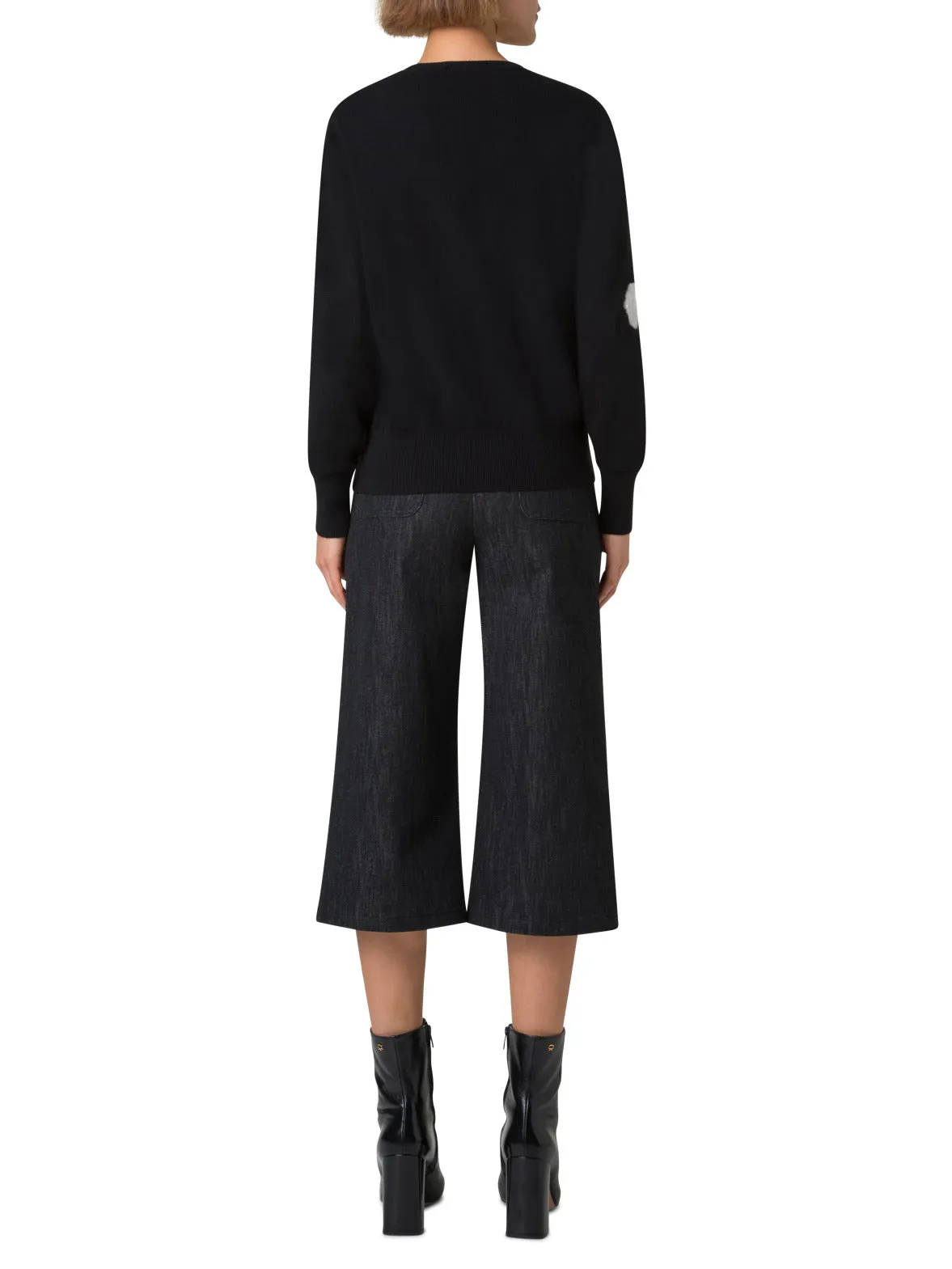 Cotton Denim Stretch Long Bermuda Pants