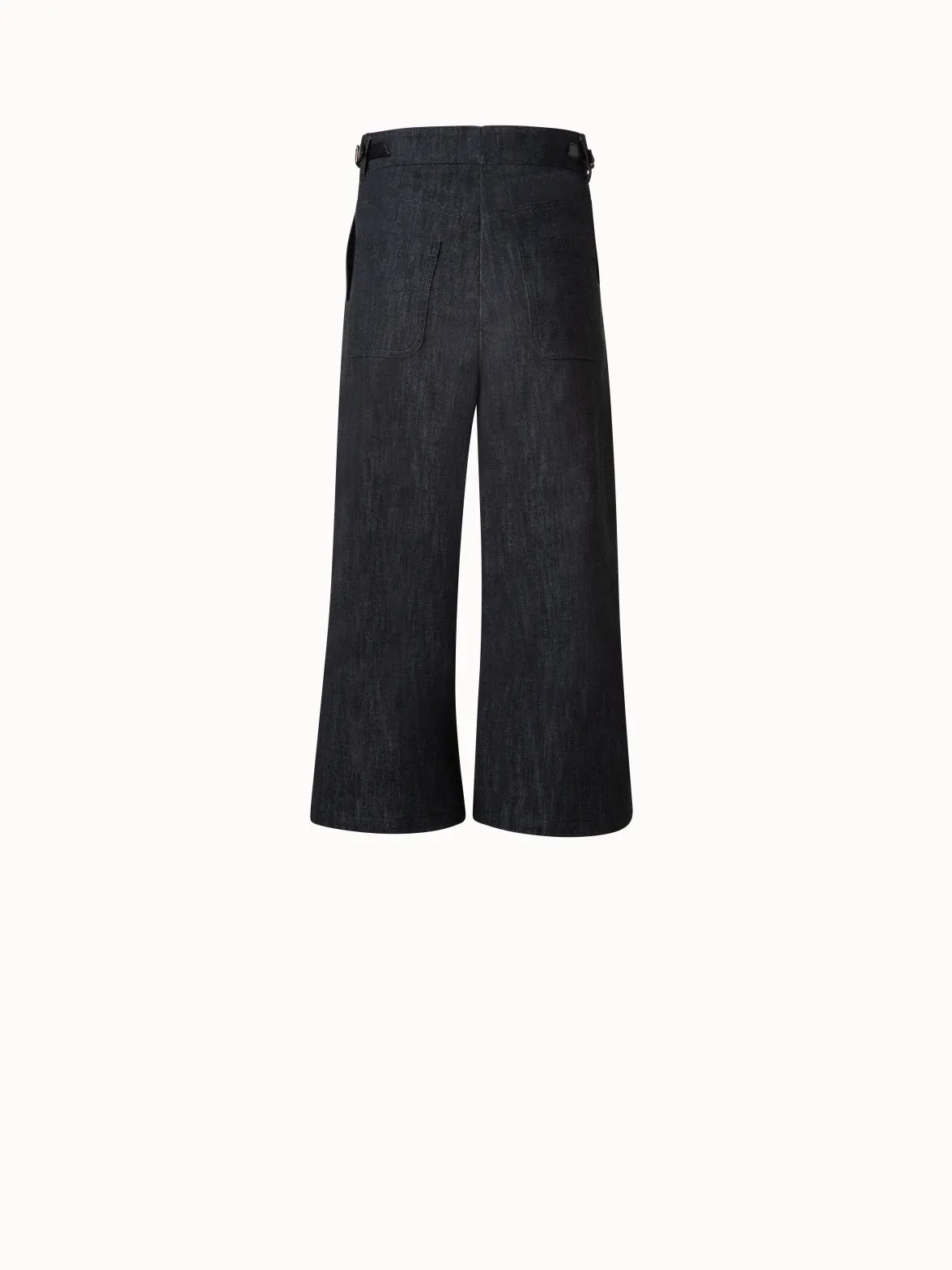 Cotton Denim Stretch Long Bermuda Pants