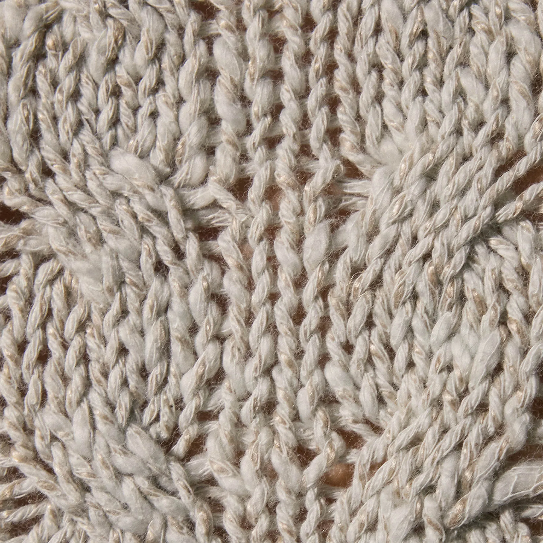 Cotton Linen Chunky Cable Knit Sweater - Foam
