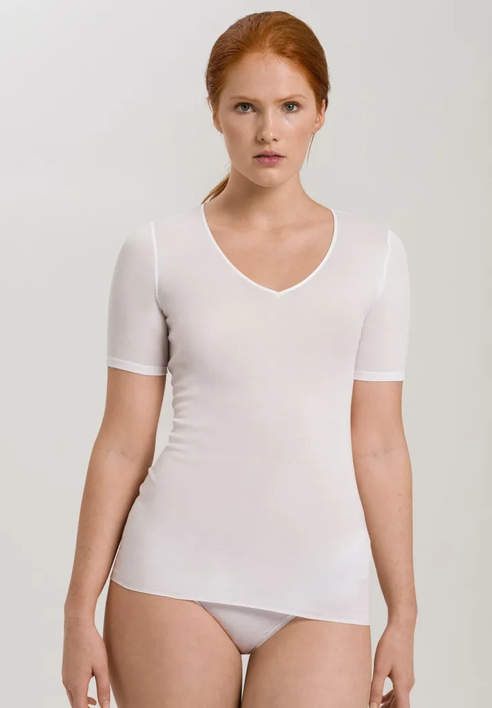 Cotton Seamless - Short Sleeved V-Neck Top